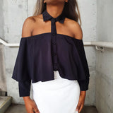 Sexy off shoulder collar top