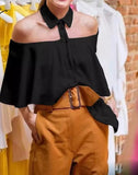 Sexy off shoulder collar top