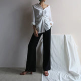 Irregular twist asymmetrical shirt