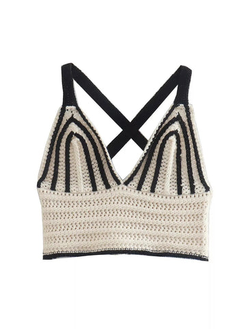 Knitted crotchet summer top