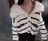 Loose monochrome knitted cardigan