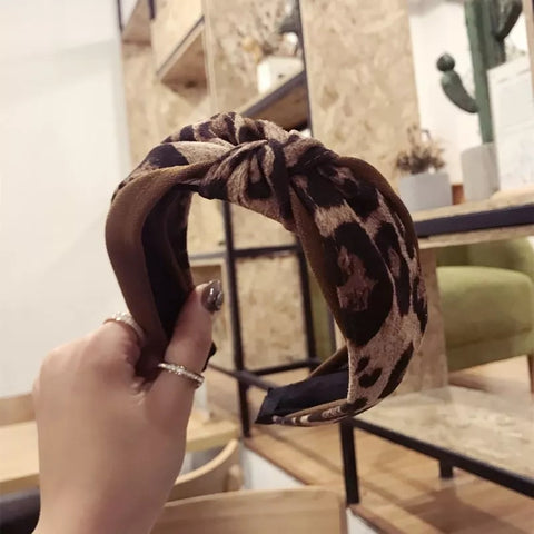 Leopard print knotted headband