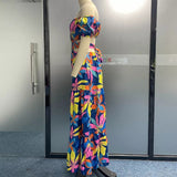 Cutout backless maxi dress (multi)