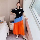 Oversized colour block maxi dress