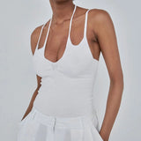 Sexy cami top with double straps (white)