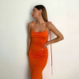 Backless draped maxi dress (Orange)