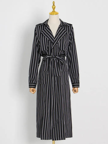 Striped trench jacket