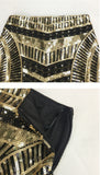 Retro sequinned bohemian back slit skirt