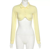 Scalloped crop top (yellow)