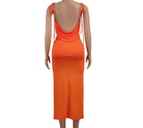 Backless draped maxi dress (Orange)