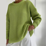 Oversize knitted jumper (lime green)