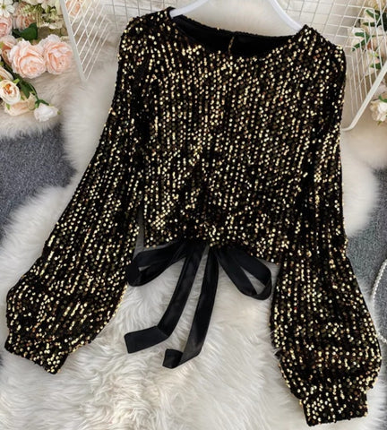 Backless tie back sequin top – Christine's Fads