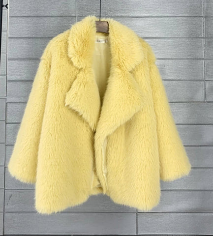 Super soft fluffy fur coat (Yellow)
