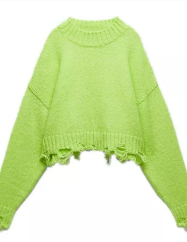 Knitted neon sweater