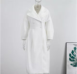 Latern sleeves woolen coat (WHITE)