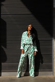 Striped 2pc suit (Green)