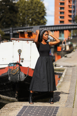 black vest maxi dress Threadbare Women's 2-in-1 Knitted Vest Maxi Dress in Black